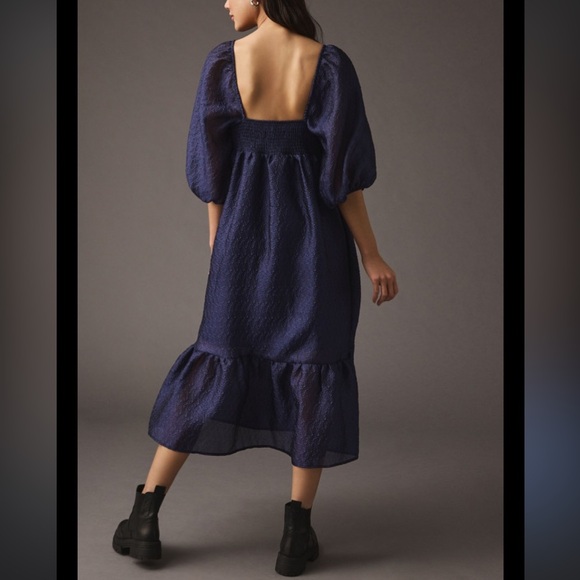 Puff-Sleeve Dress navy iridescent fall party formal boho
Anthropologie $160 - Picture 5 of 9